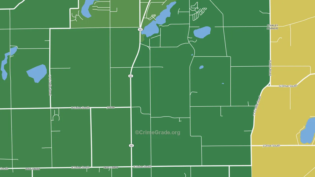 Joppa, MI Map of Robbery Rates