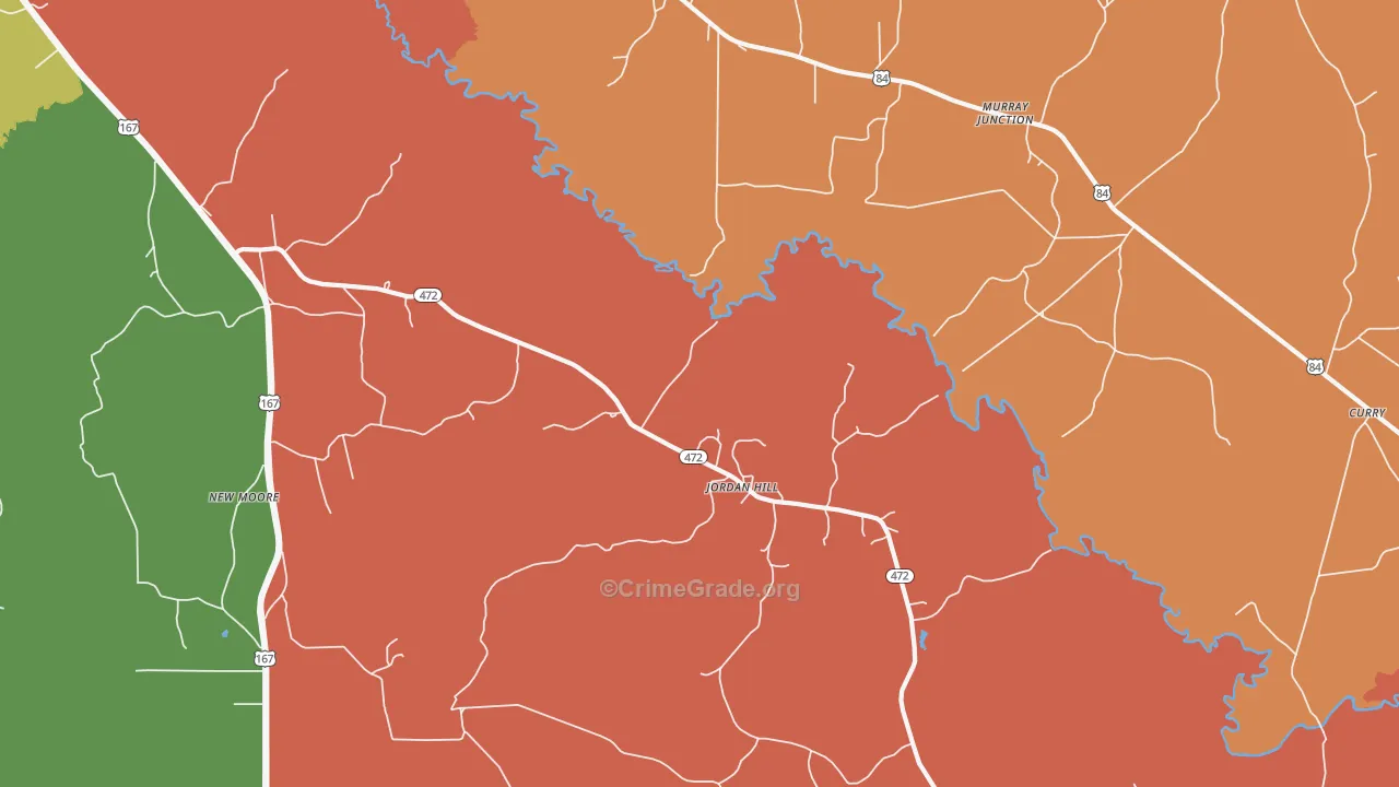 Jordan Hill, LA Map of Robbery Rates