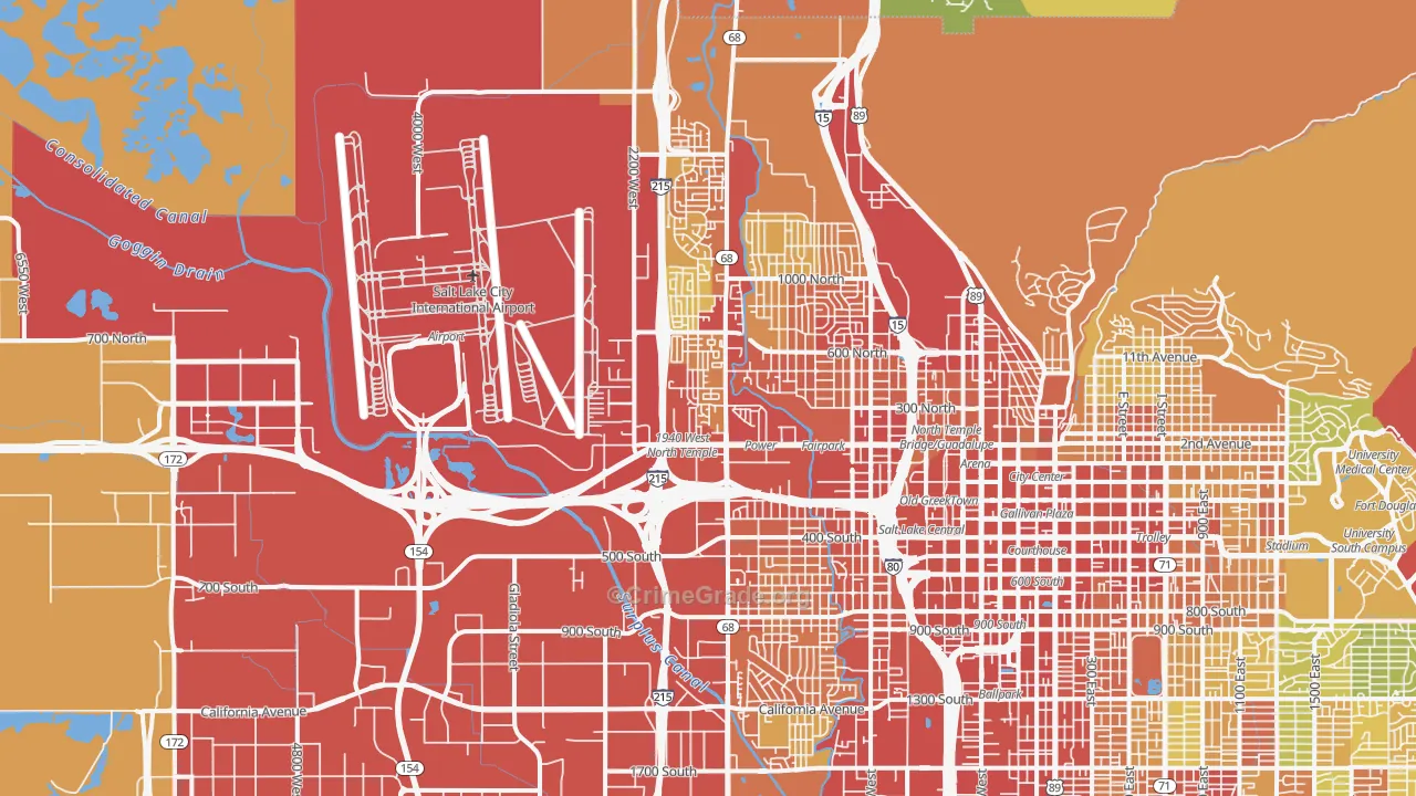 Jordan Meadows, Salt Lake City, UT Map of Robbery Rates