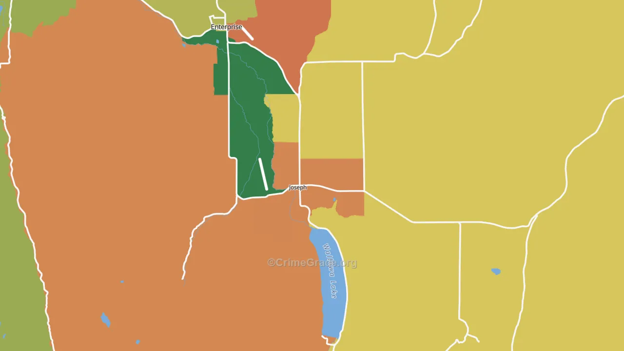 Joseph, OR Map of Robbery Rates