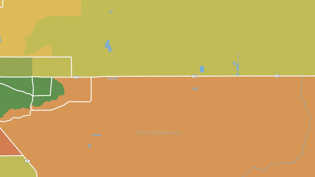 Joshua, FL Map of Robbery Rates