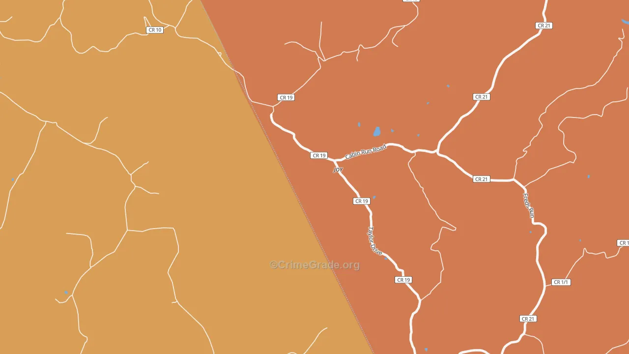 Joy, WV Map of Robbery Rates