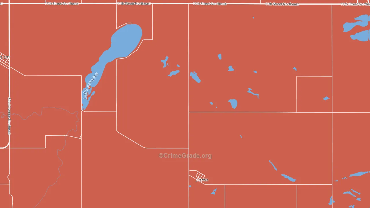 Juanita, ND Map of Robbery Rates