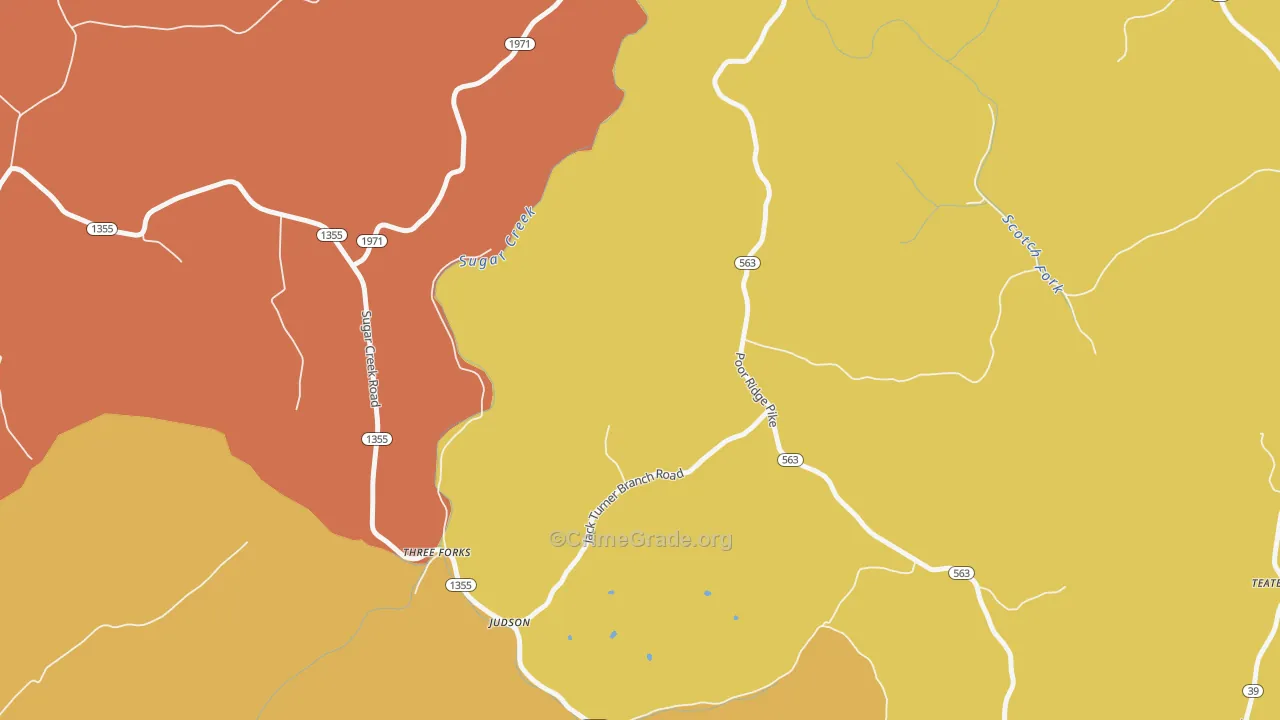 Judson, KY Map of Robbery Rates