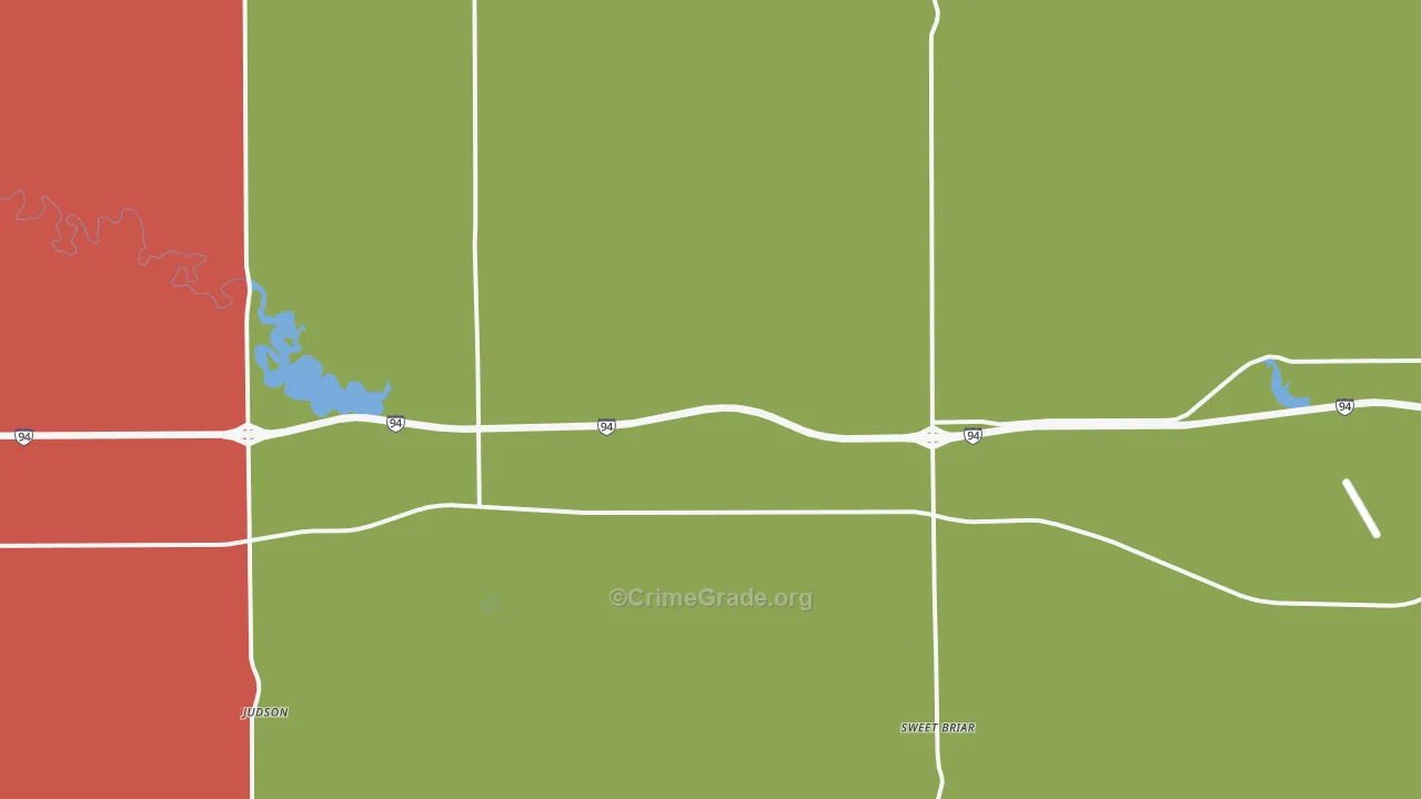 Judson, ND Map of Robbery Rates