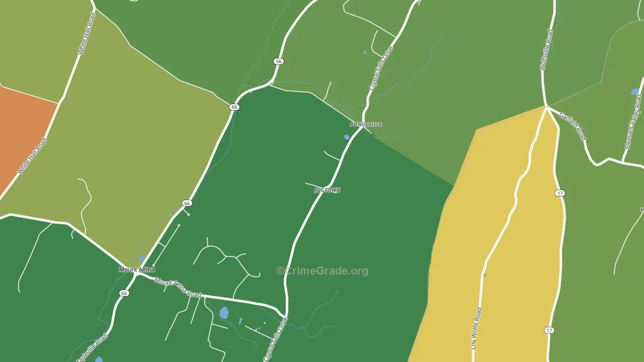 Jugtown, MD Map of Robbery Rates