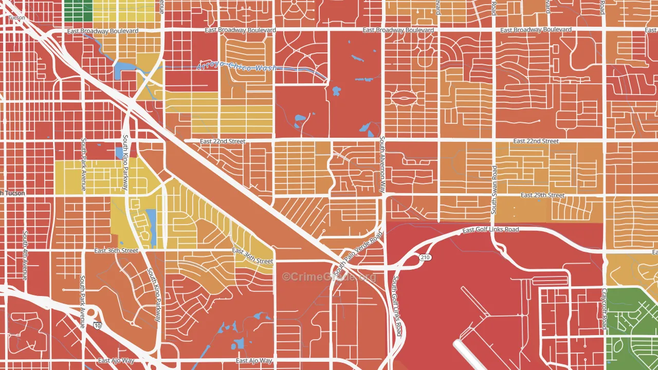 Julia Keen, Tucson, AZ Map of Robbery Rates