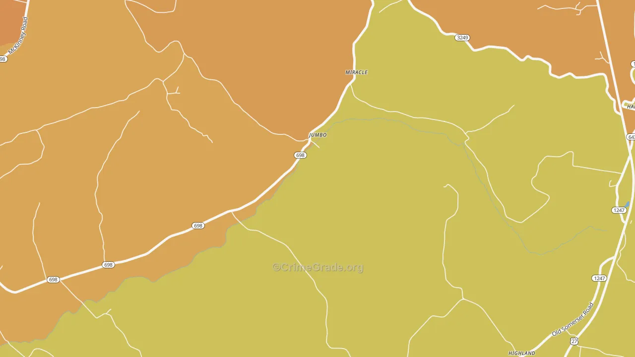 Jumbo, KY Map of Robbery Rates