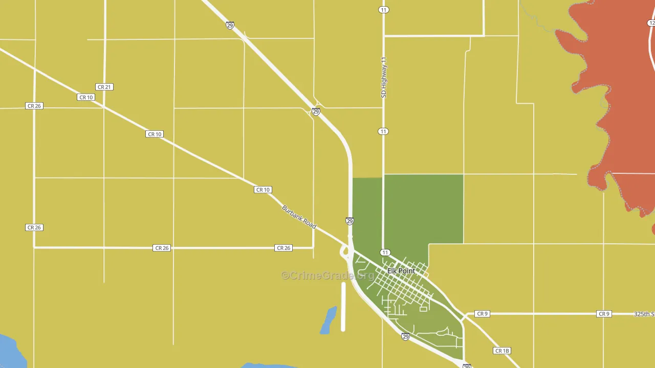 Junction City, SD Map of Robbery Rates