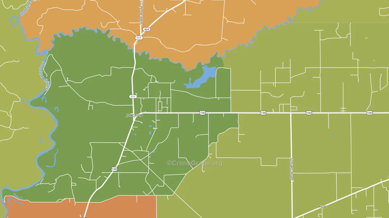 Junction, LA Map of Robbery Rates