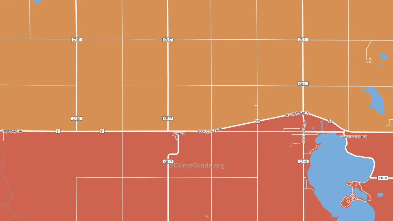 Junius, SD Map of Robbery Rates