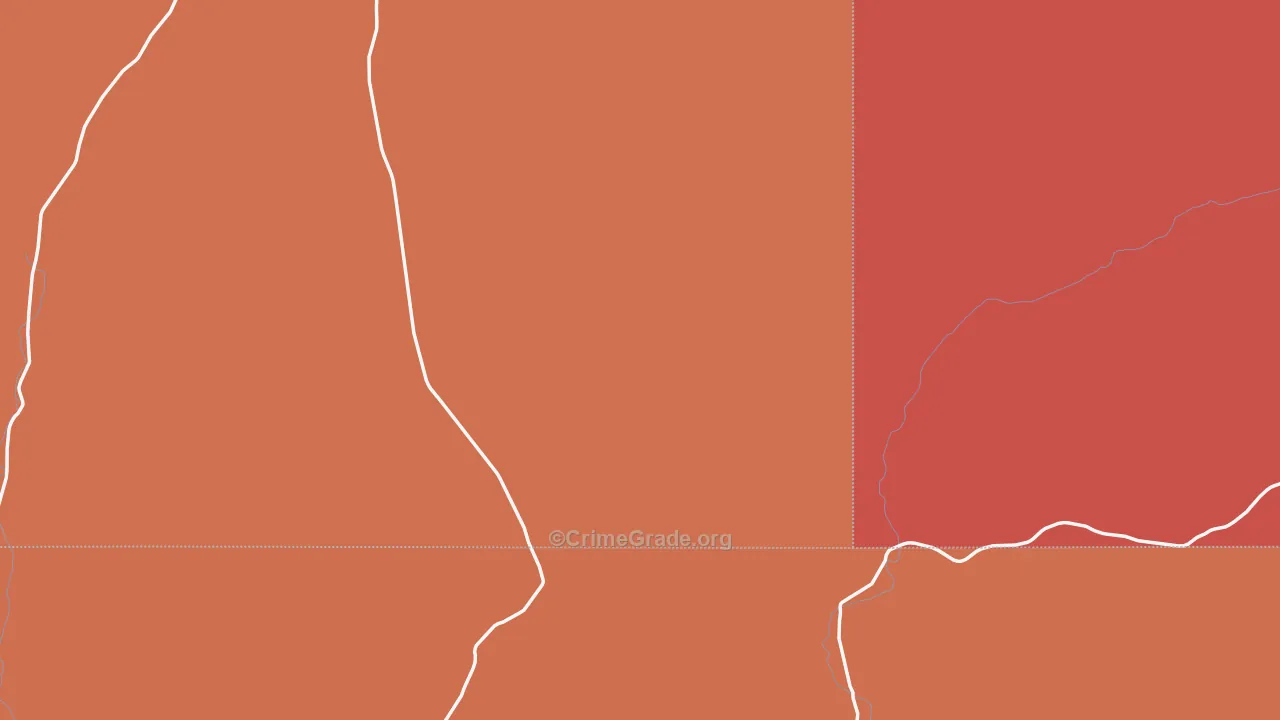 Juno, TX Map of Robbery Rates