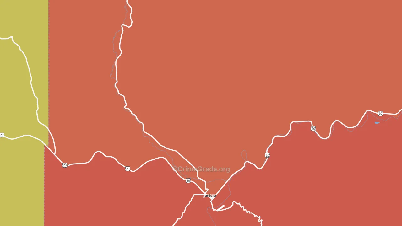 Juntura, OR Map of Robbery Rates