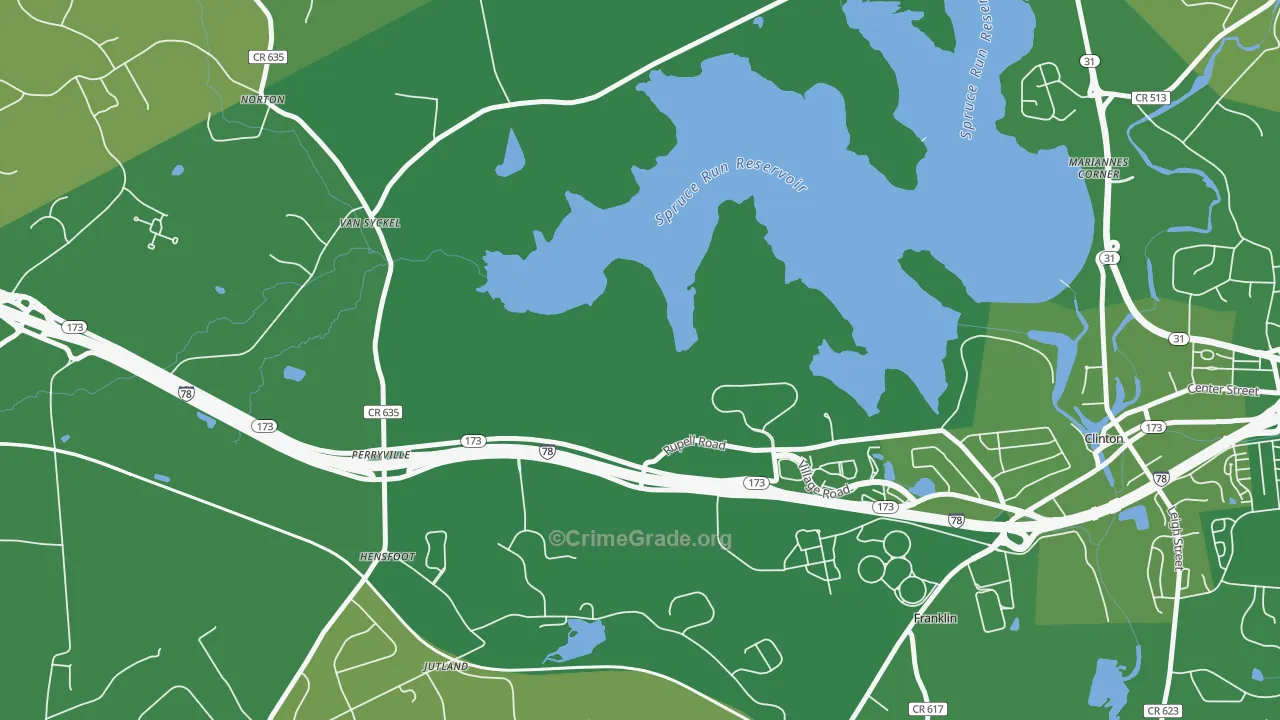 Jutland, NJ Map of Robbery Rates