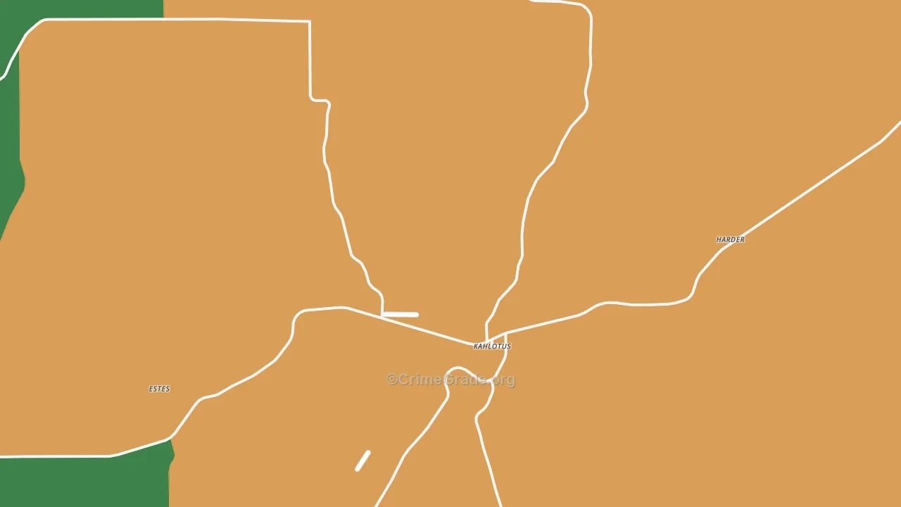 Kahlotus, WA Map of Robbery Rates