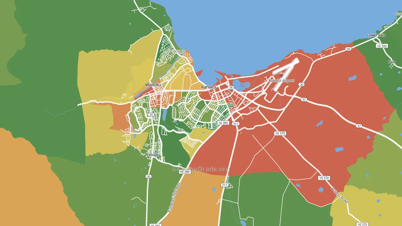 Kahului, HI Map of Robbery Rates