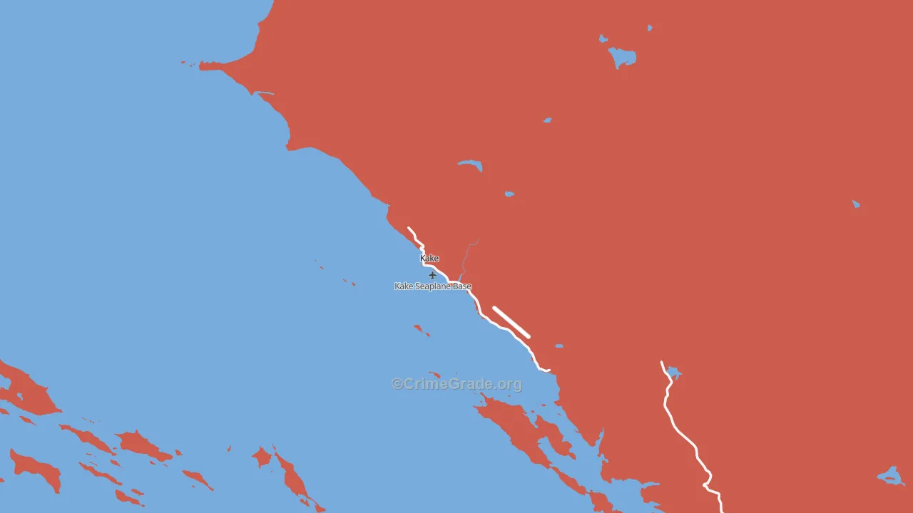 Kake, AK Map of Robbery Rates