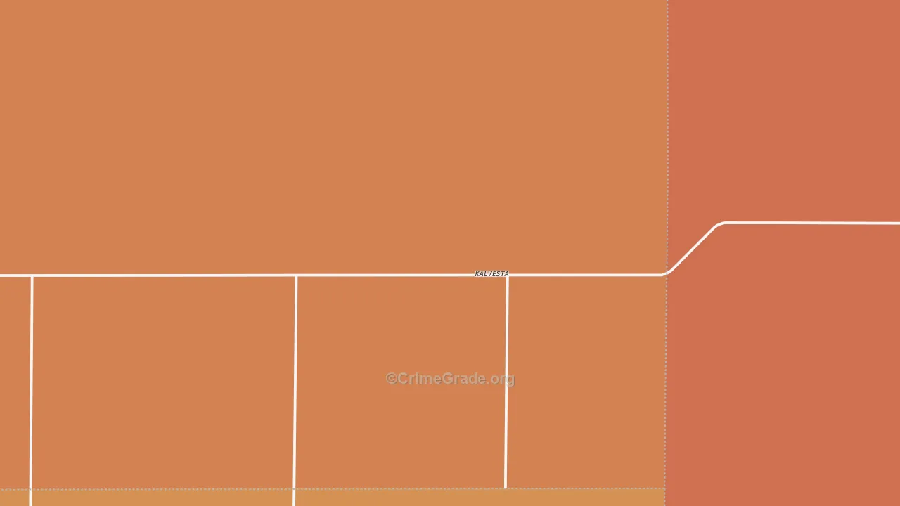 Kalvesta, KS Map of Robbery Rates
