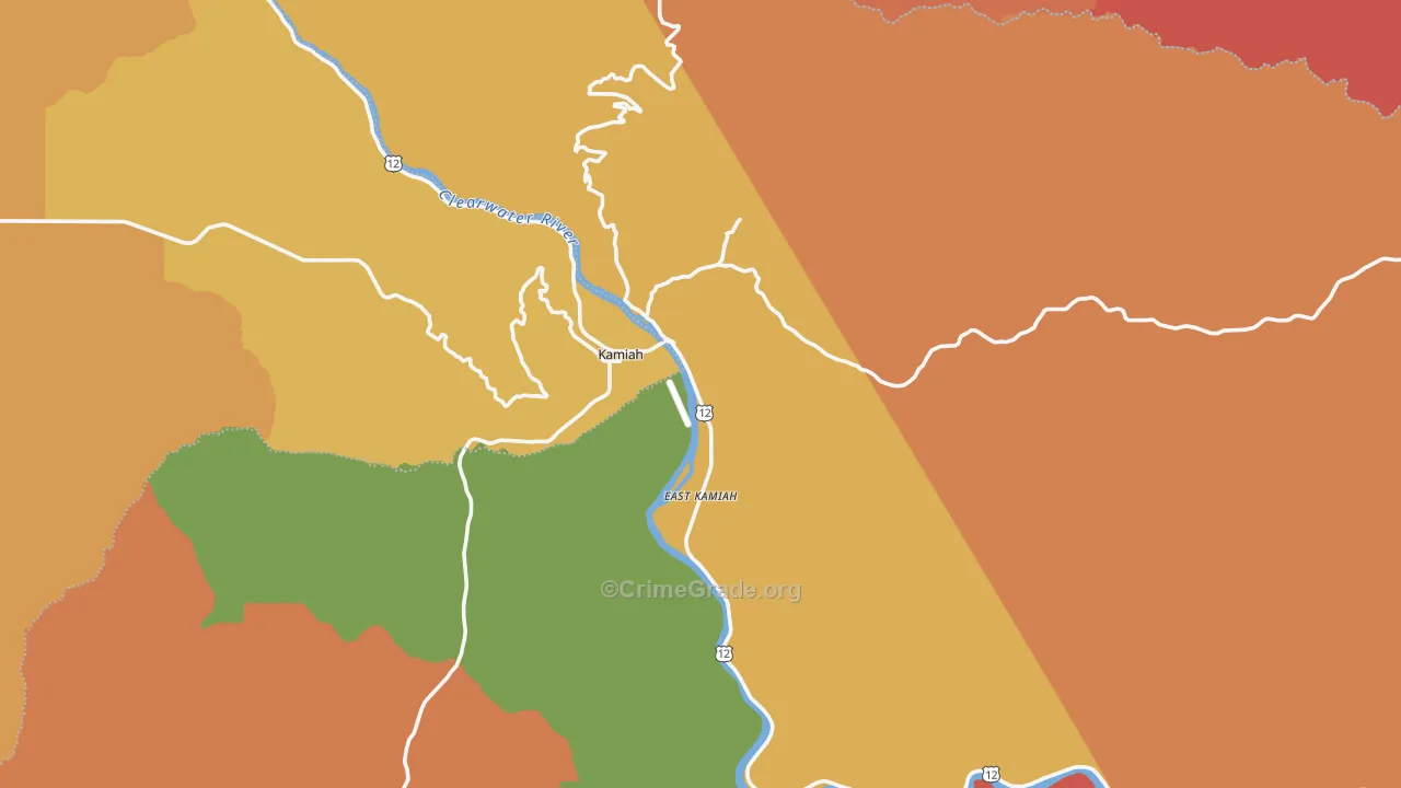 Kamiah, ID Map of Robbery Rates