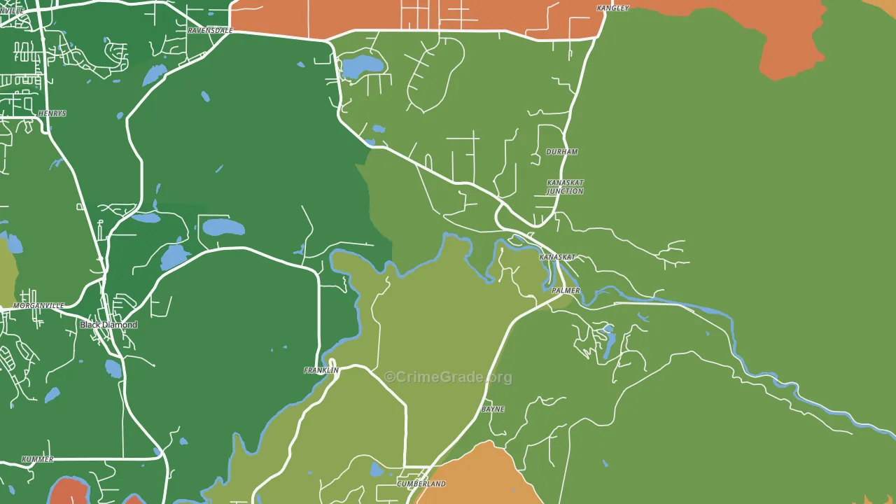 Kanaskat, WA Map of Robbery Rates