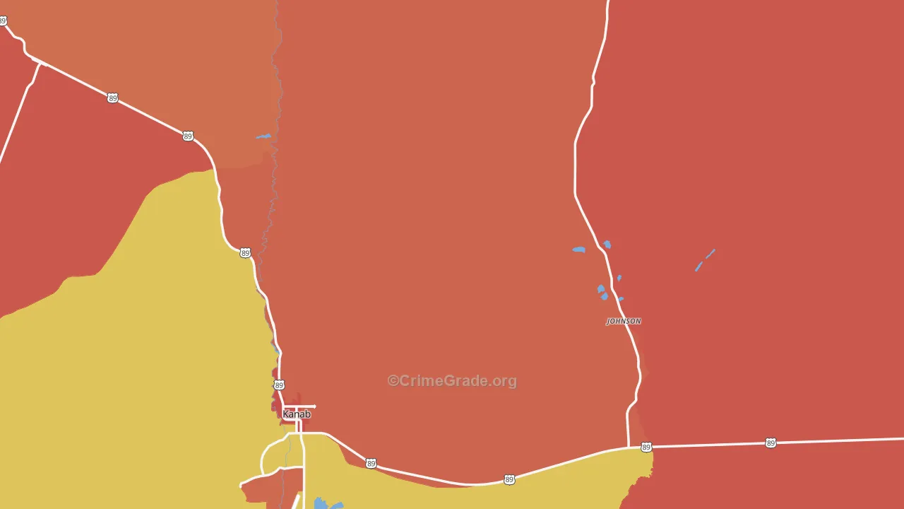 Kane County, UT Map of Robbery Rates