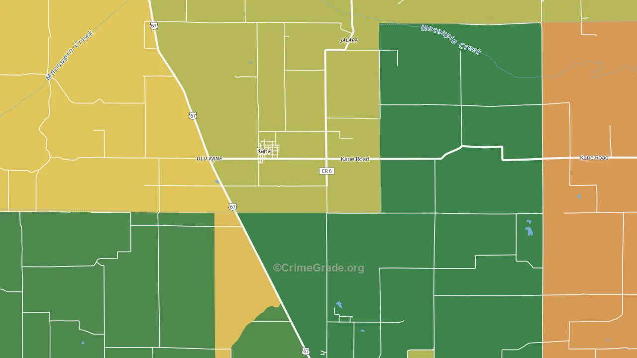 Kane, IL Map of Robbery Rates