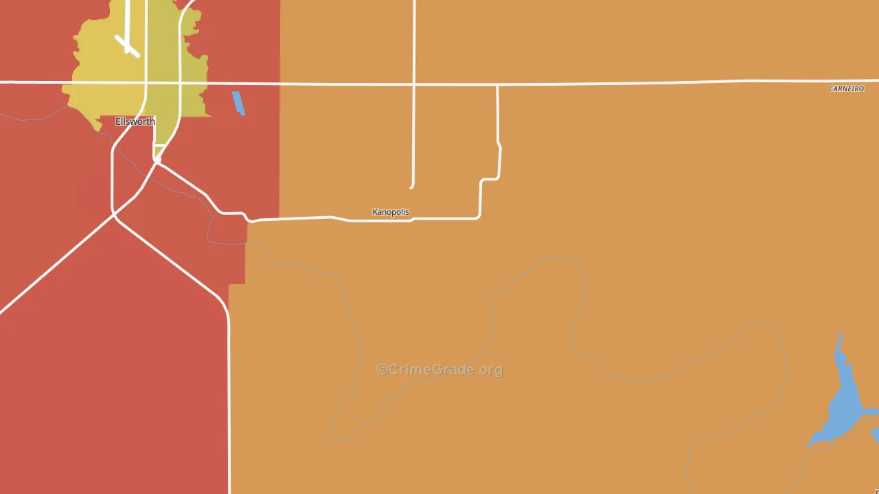 Kanopolis, KS Map of Robbery Rates