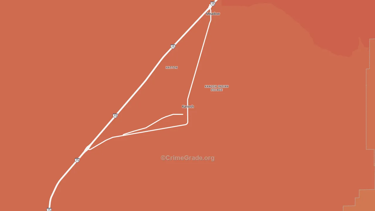 Kanosh, UT Map of Robbery Rates