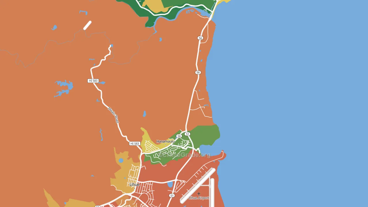 Kapaia, HI Map of Robbery Rates