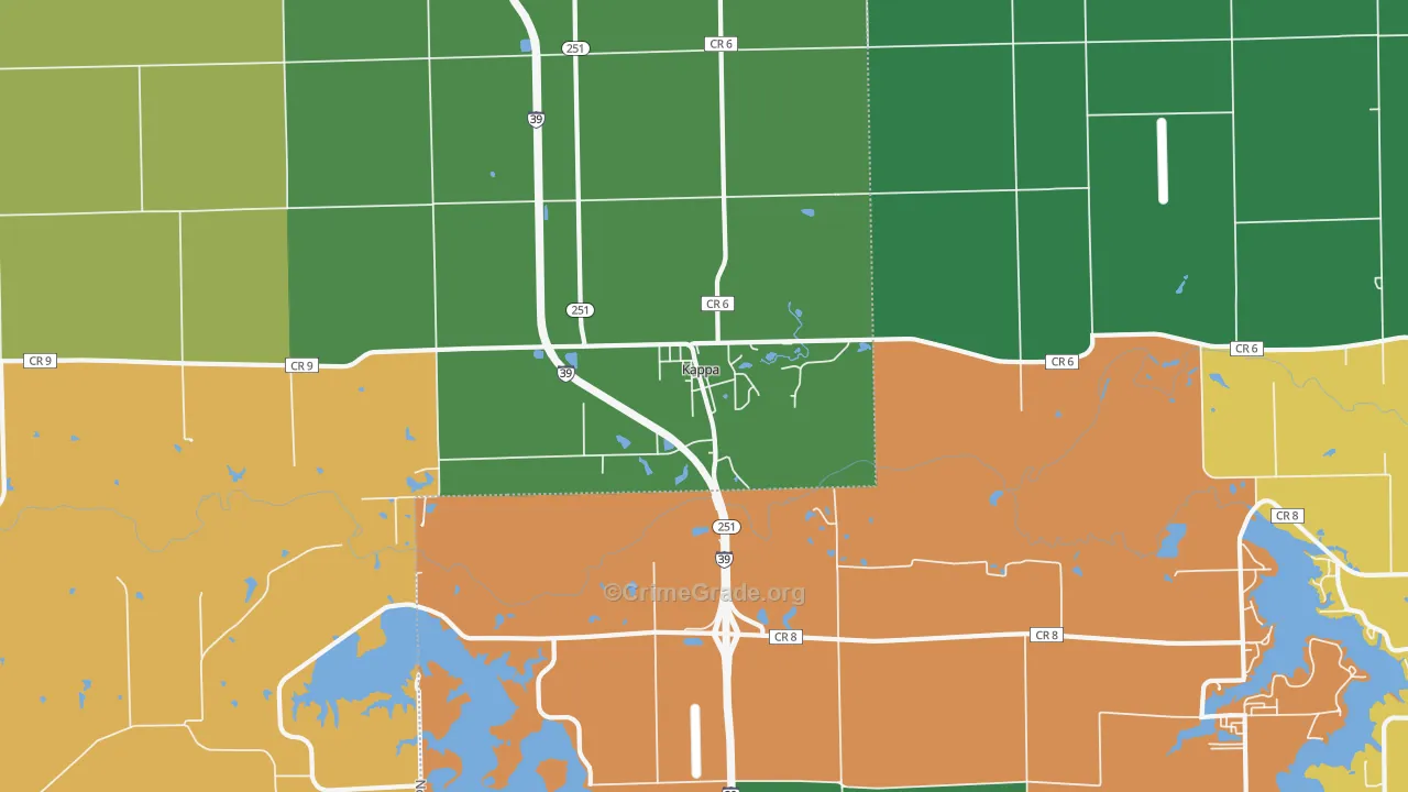Kappa, IL Map of Robbery Rates