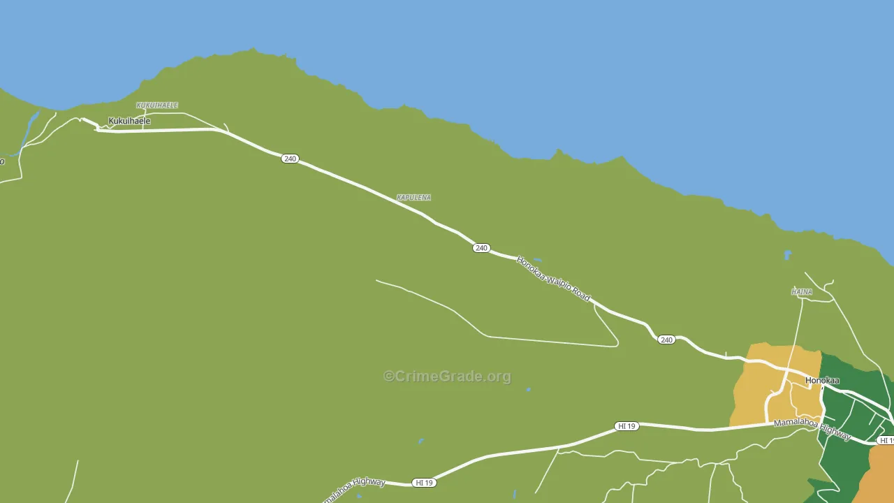 Kapulena, HI Map of Robbery Rates