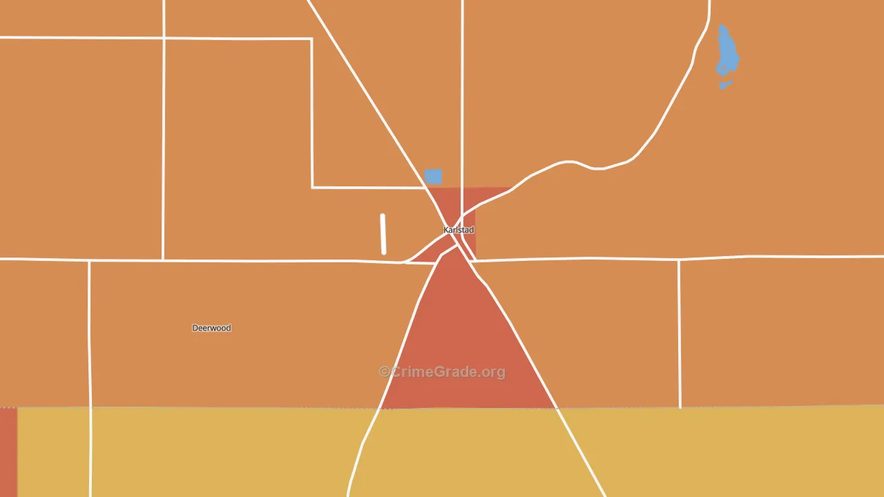Karlstad, MN Map of Robbery Rates