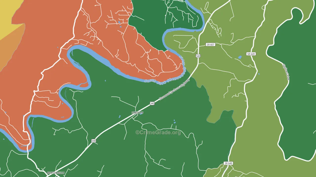 Karo, VA Map of Robbery Rates