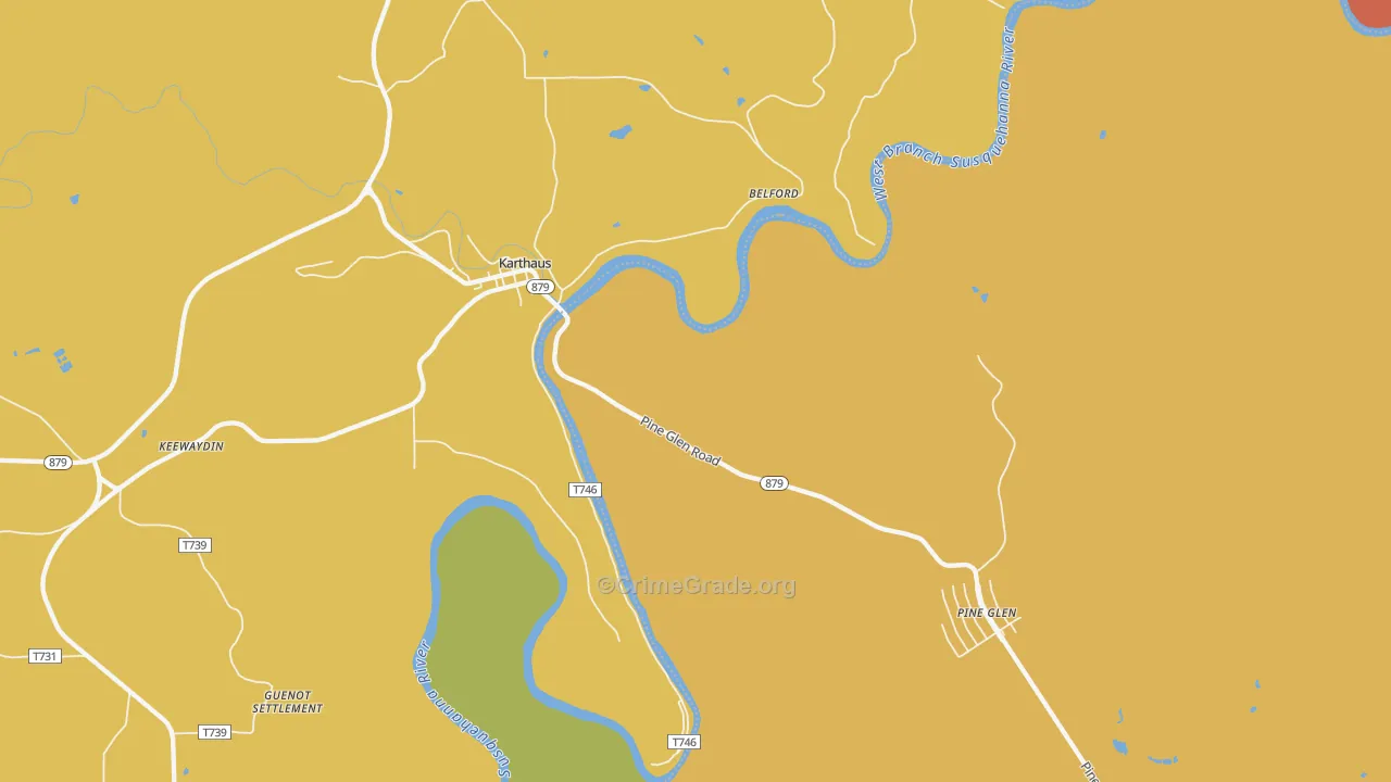 Karthaus, PA Map of Robbery Rates
