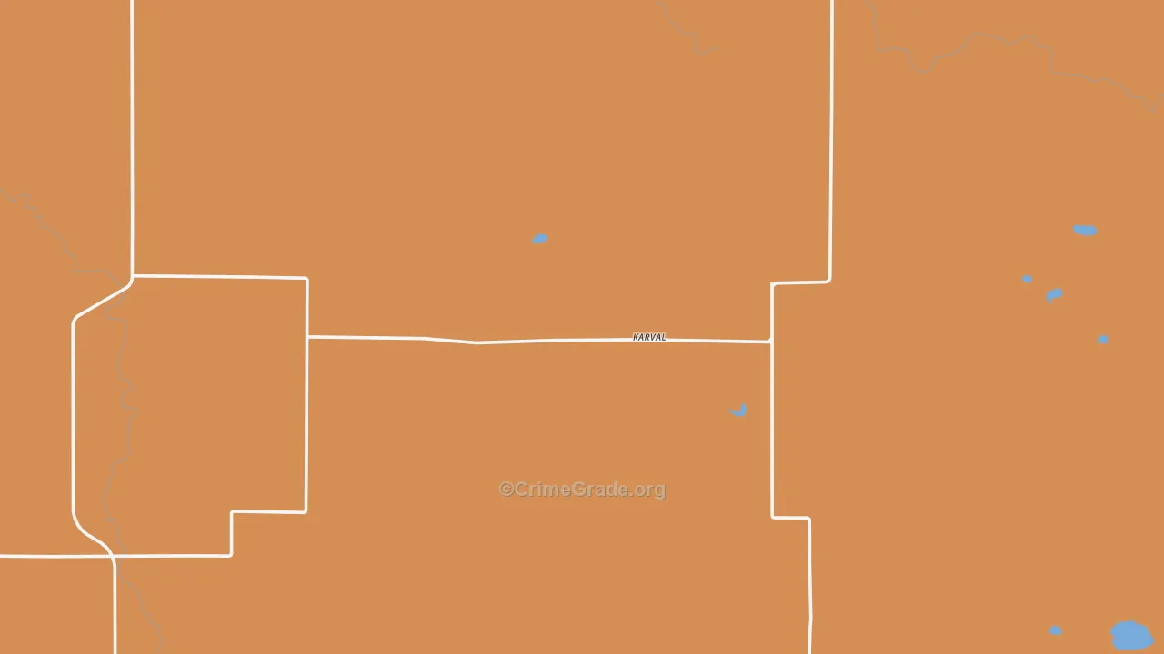 Karval, CO Map of Robbery Rates