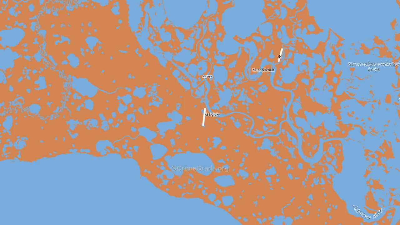 Kasigluk, AK Map of Robbery Rates