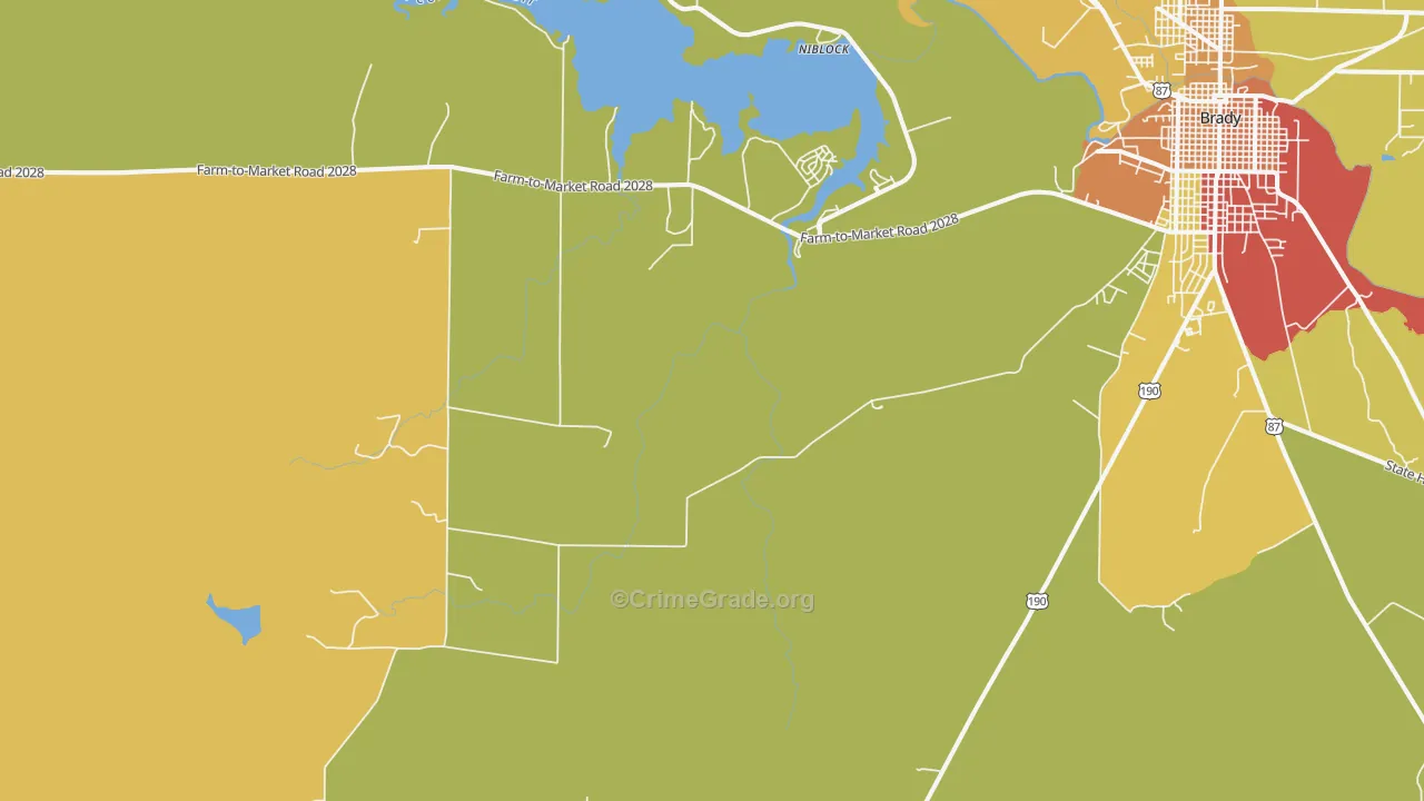 Katemcy, TX Map of Robbery Rates