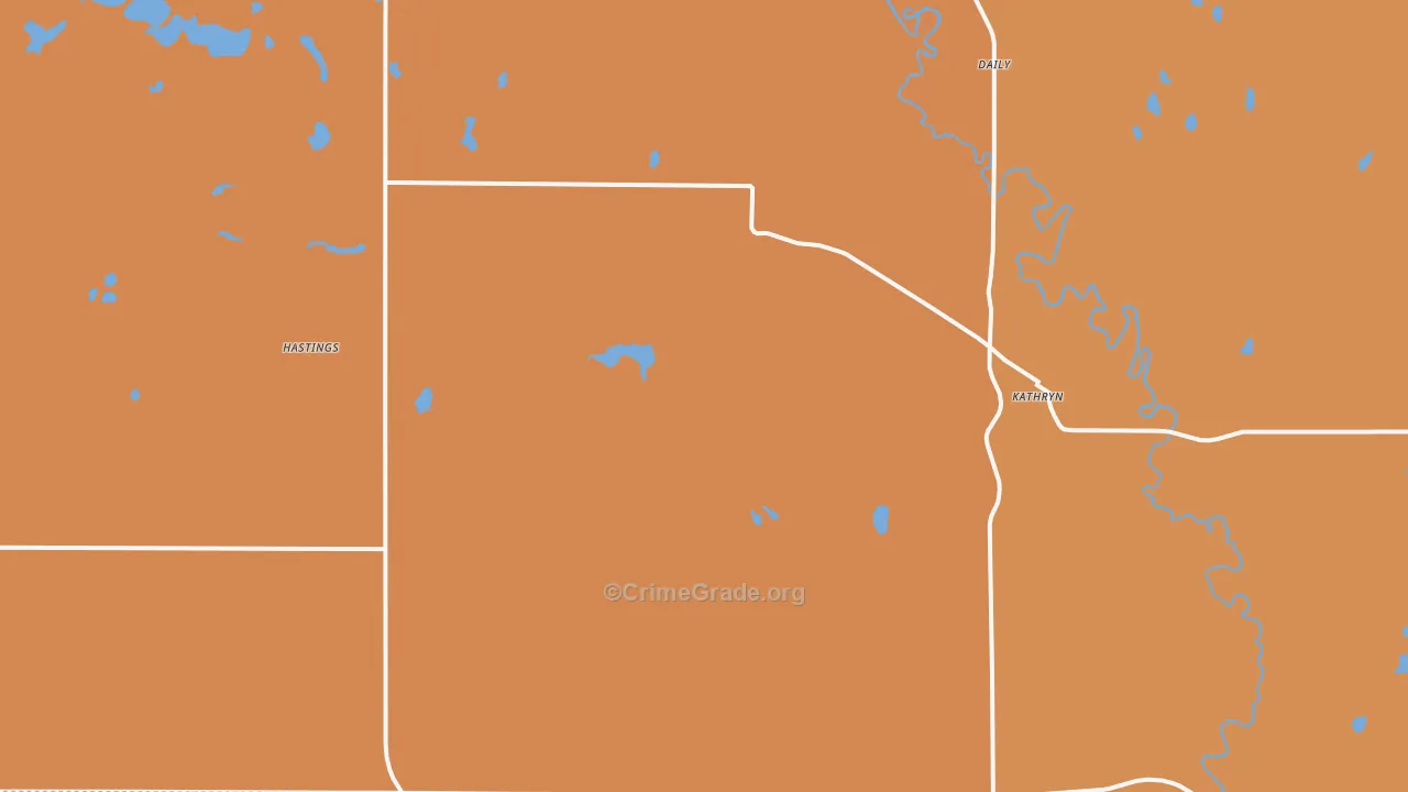 Kathryn, ND Map of Robbery Rates