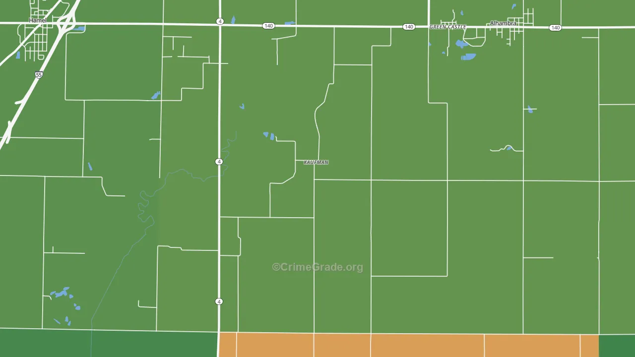 Kaufman, IL Map of Robbery Rates