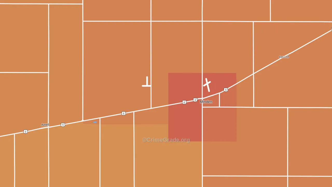 Kearney County, NE Map of Robbery Rates