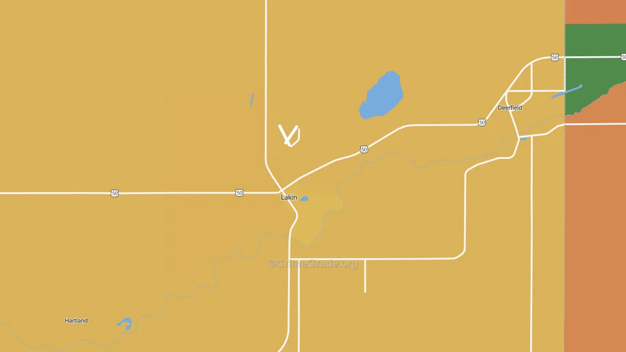 Kearny County, KS Map of Robbery Rates