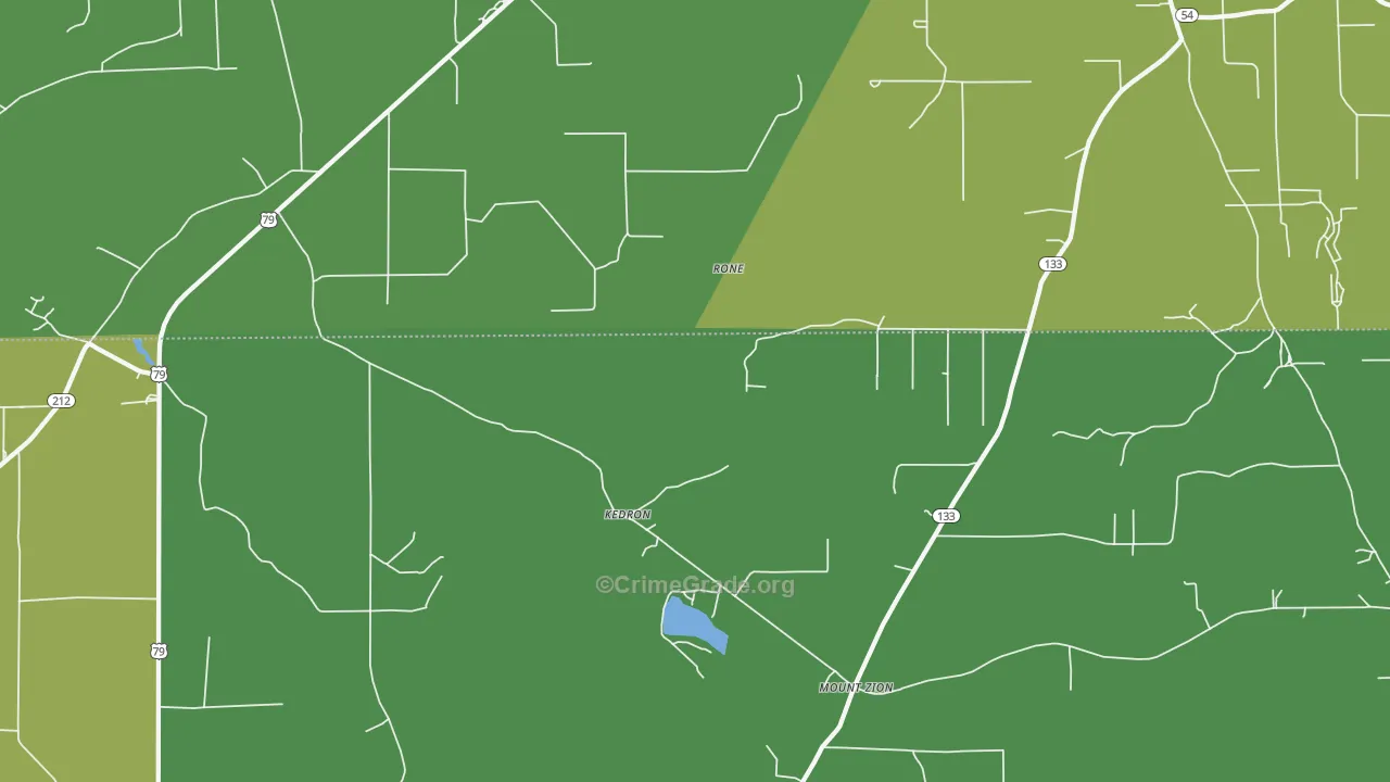 Kedron, AR Map of Robbery Rates