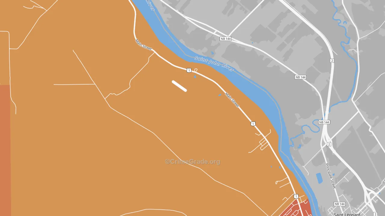 Keegan, ME Map of Robbery Rates
