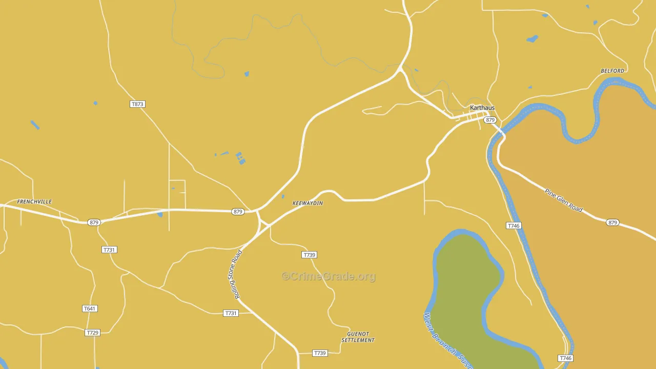 Keewaydin, PA Map of Robbery Rates