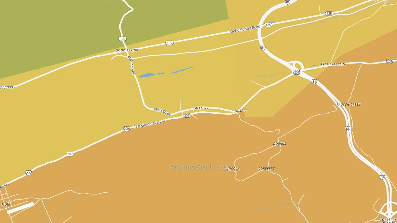 Keffer, PA Map of Robbery Rates