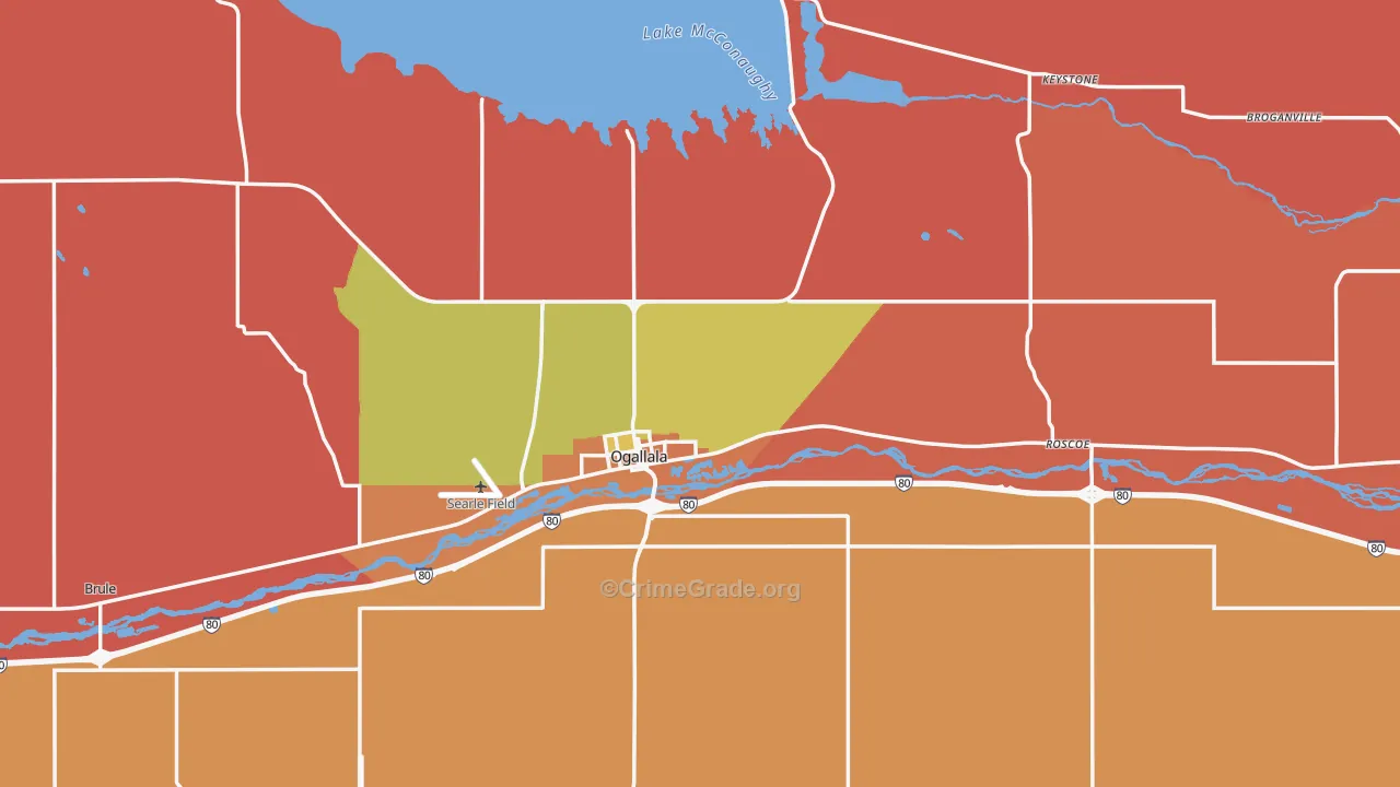 Keith County, NE Map of Robbery Rates
