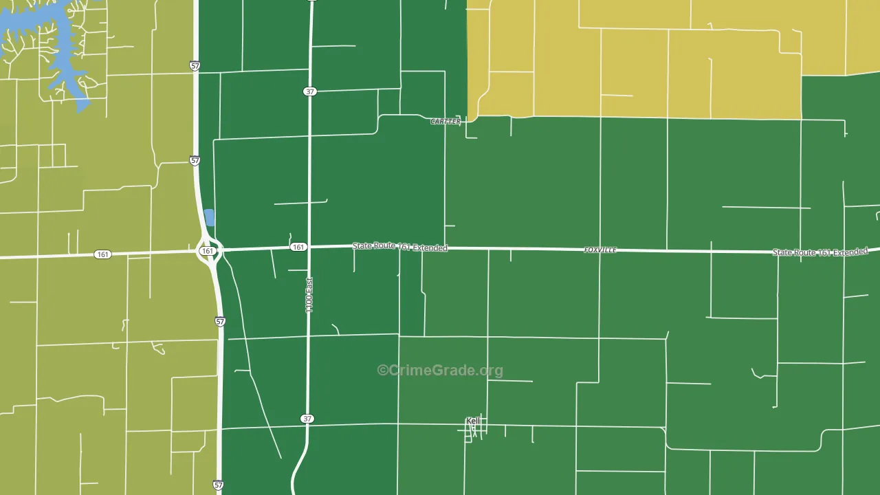 Kell, IL Map of Robbery Rates