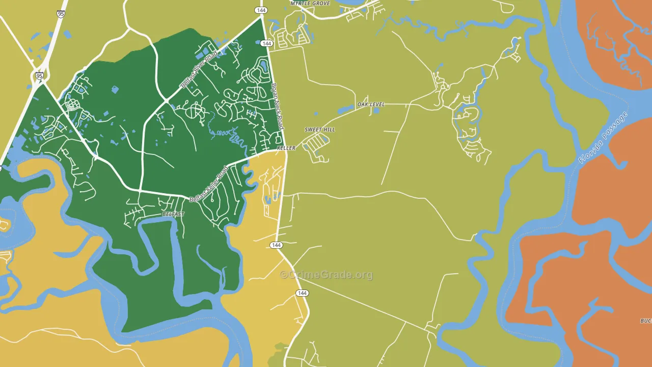 Keller, GA Map of Robbery Rates