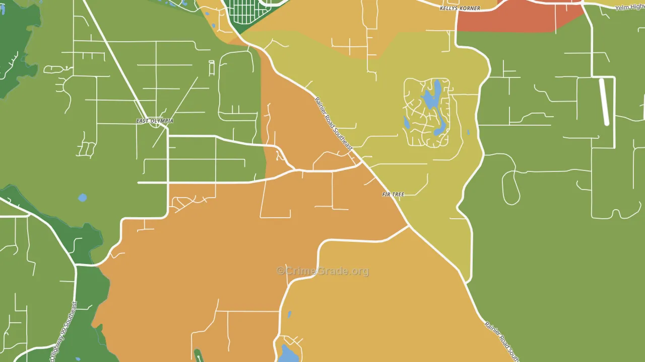 Kellys Korner, WA Map of Robbery Rates
