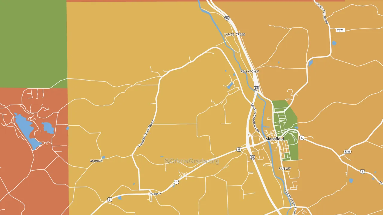 Kellytown, PA Map of Robbery Rates